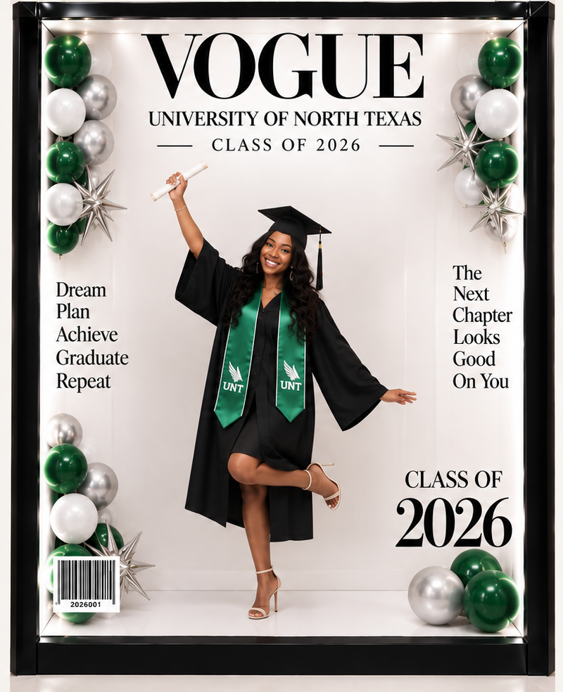 Class of 2026 graduation Vogue photo booth