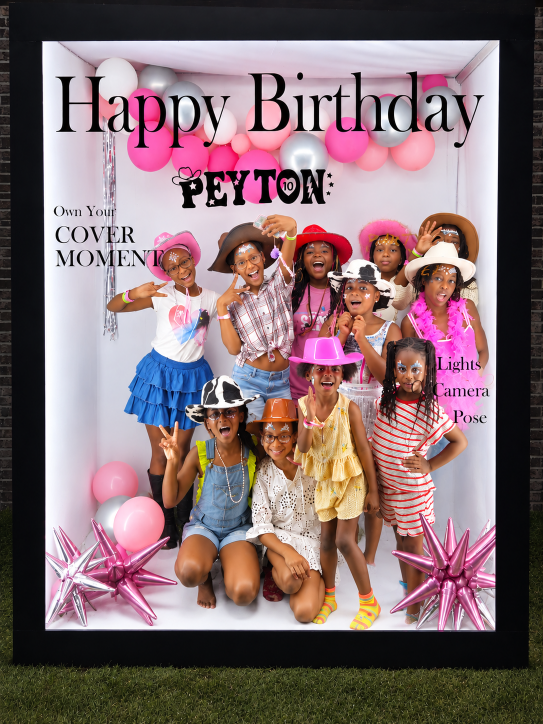 Peyton birthday Vogue photo booth group celebration