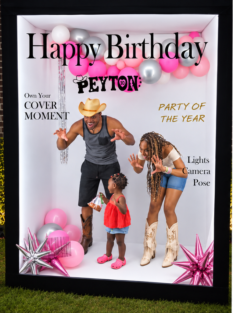 Peyton birthday Vogue photo booth family celebration